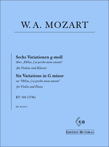 Cover - Mozart, Sechs Variationen g-moll